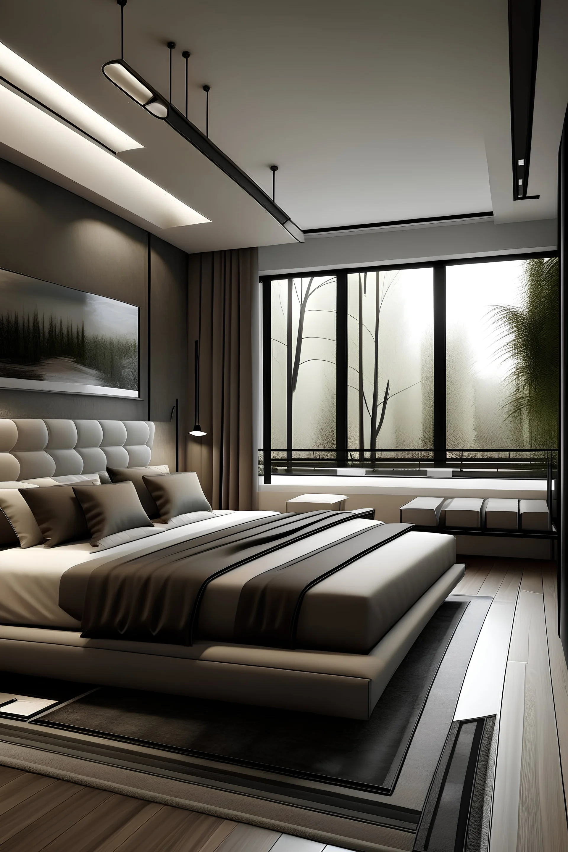 master bed room modern And the window above the bed