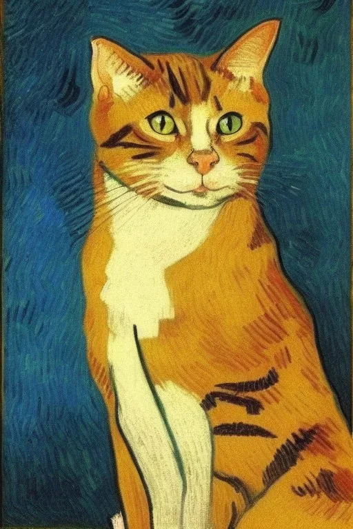 Portrait of a cat by Van Gogh