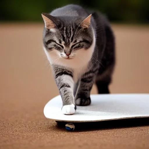 cat on skate board