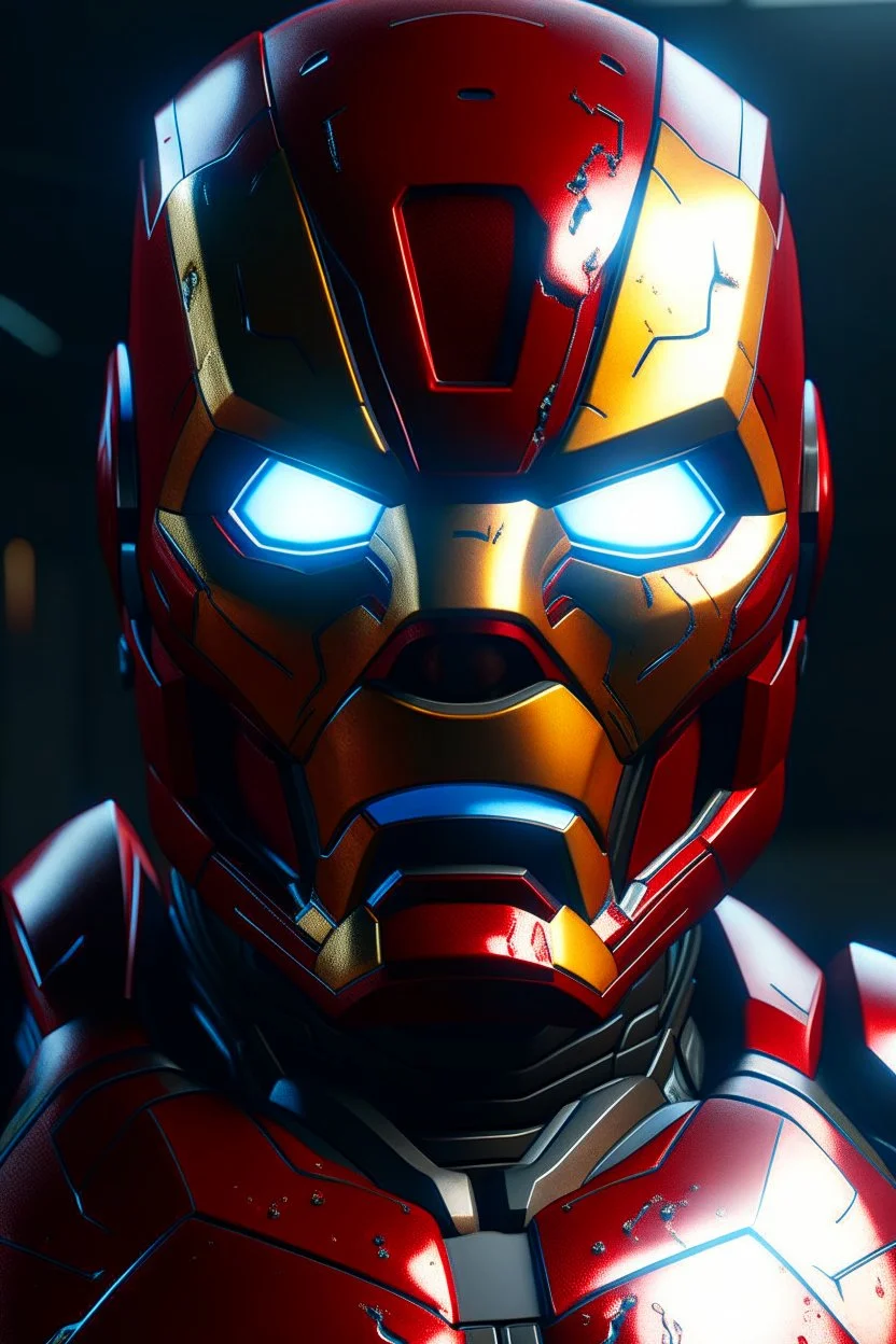 Iron Man but his face is visible