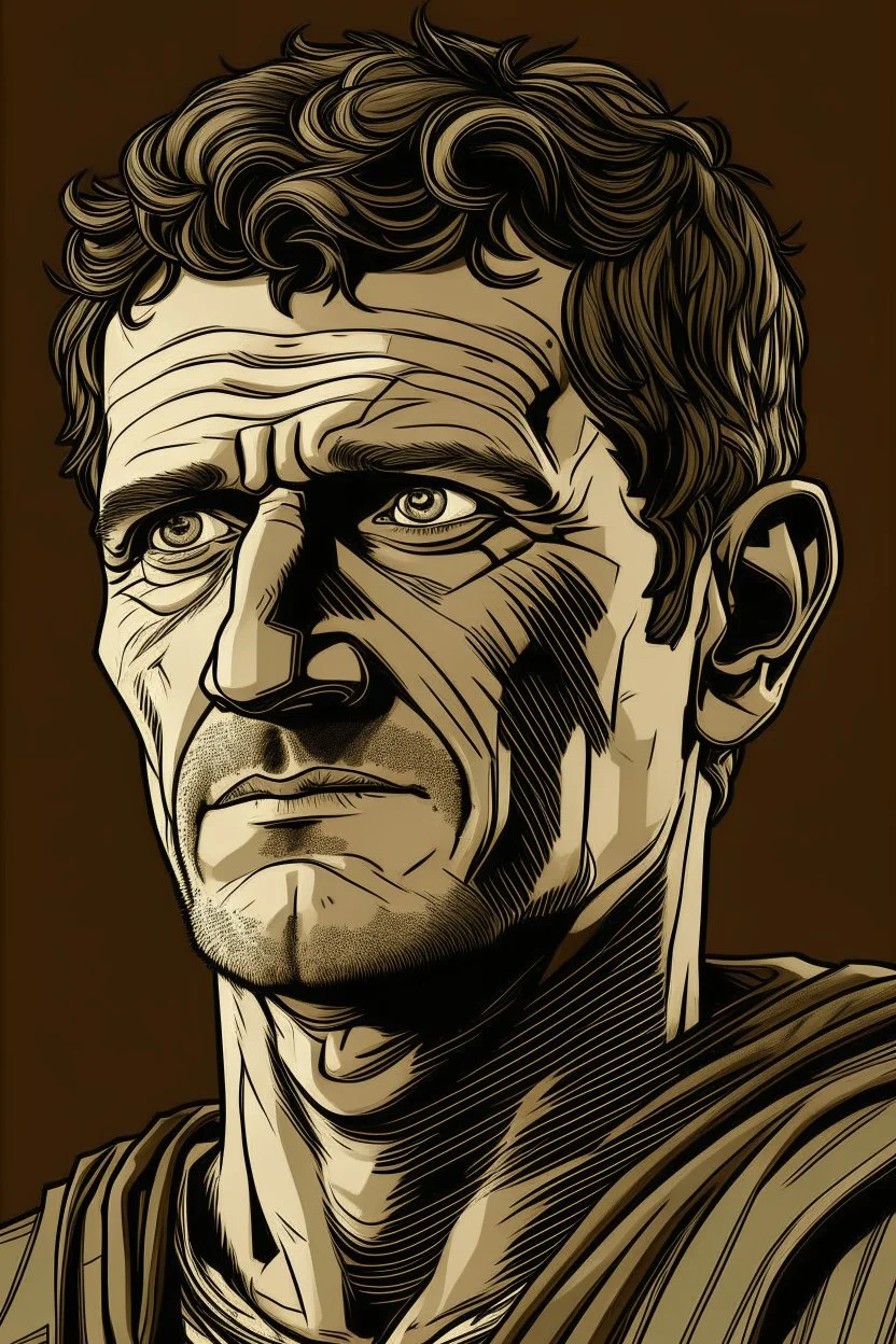 portrait roman mark antony comic style