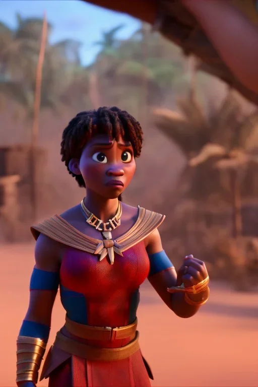 A photo taken from an african village "Avengers Endgame", <character or scene>, kente, cinematic lighting --v 4 --q 2