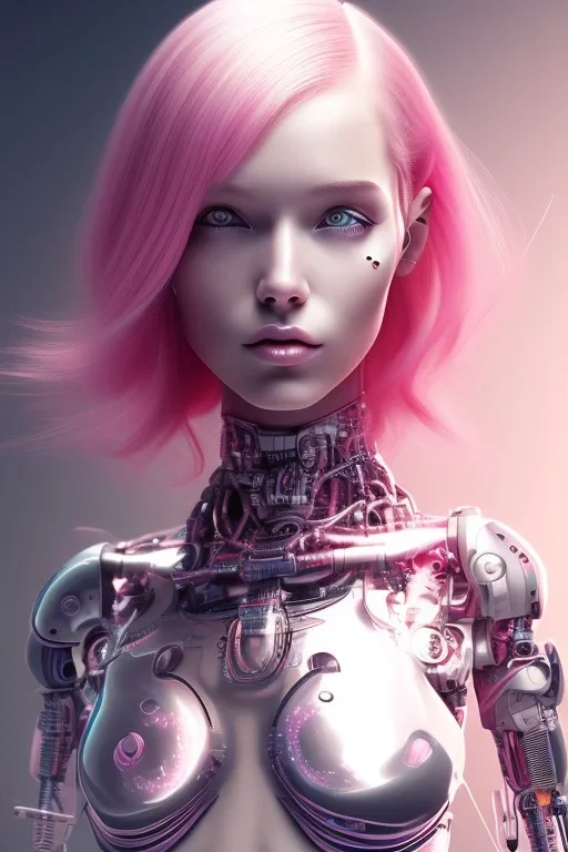 cyborg, pink hair,seven , perfekt, real, dream