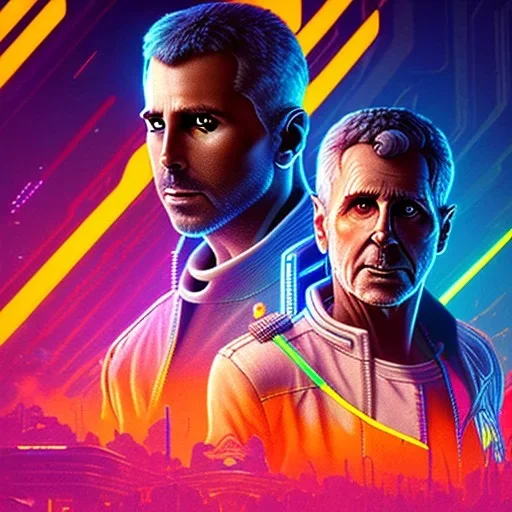 cyberpunk 2099 blade runner 2049 neon dynamic lighting naïve art retroism serene space