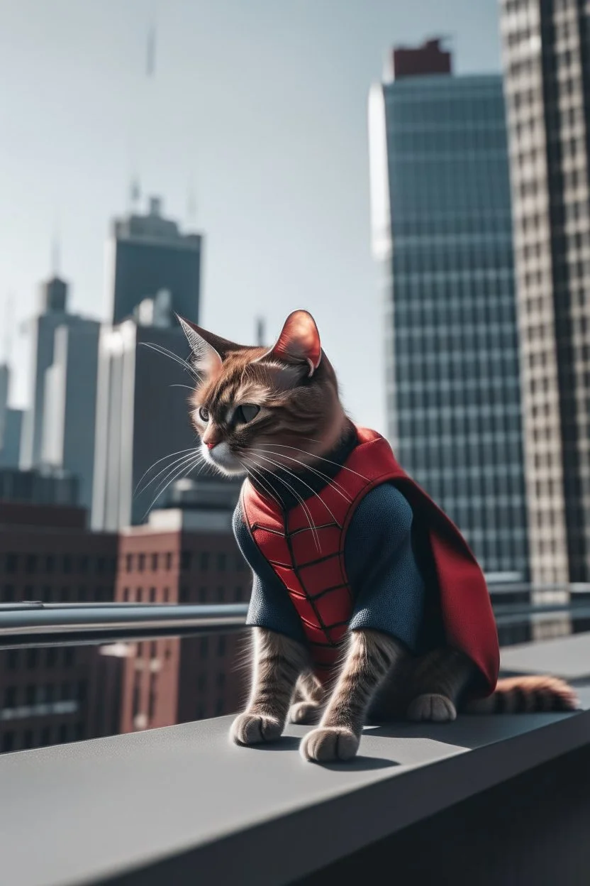 spider man cat in the city