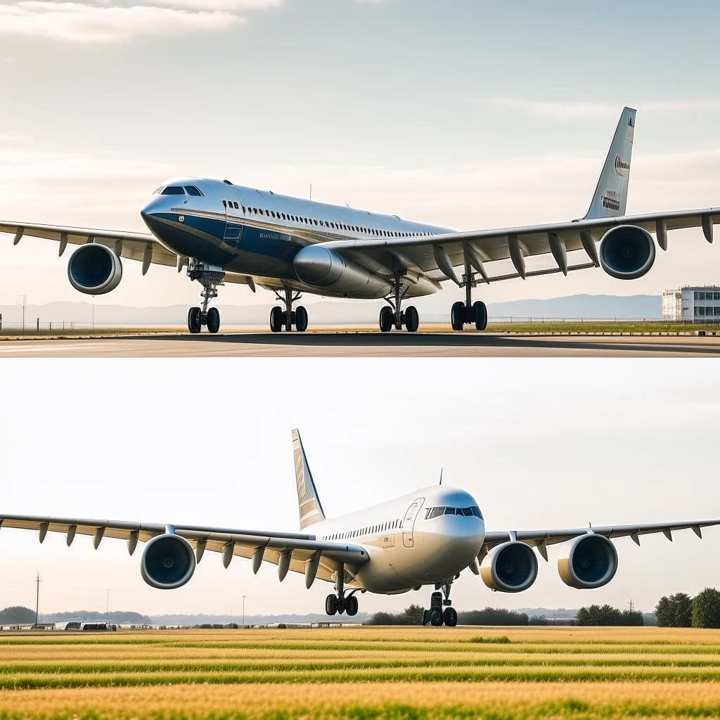 A picture of a plane about to take off from the ground, and the picture was taken from the side of the plane