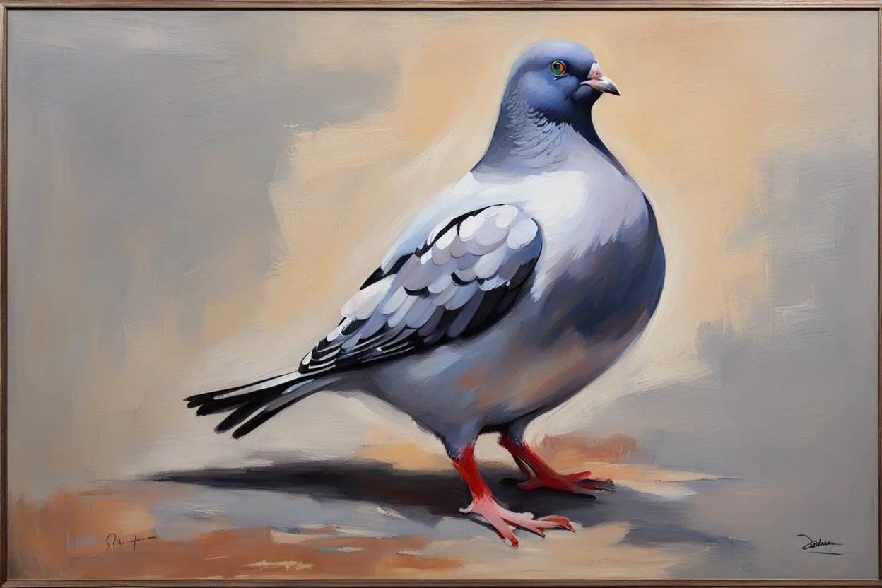 sit Pigeon oil painting