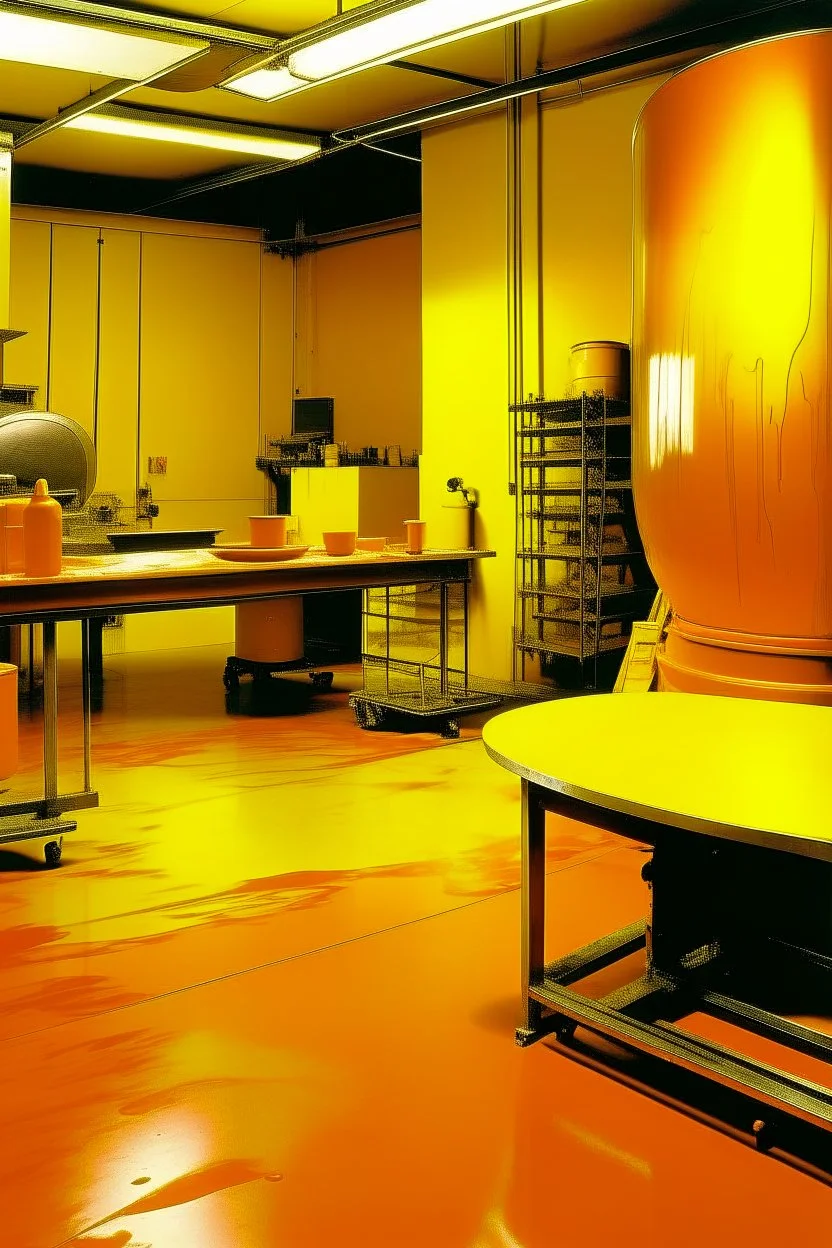 A yellowish orange plasma facility painted by Andy Warhol