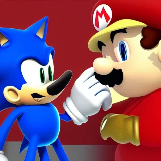 mario kissing sonic