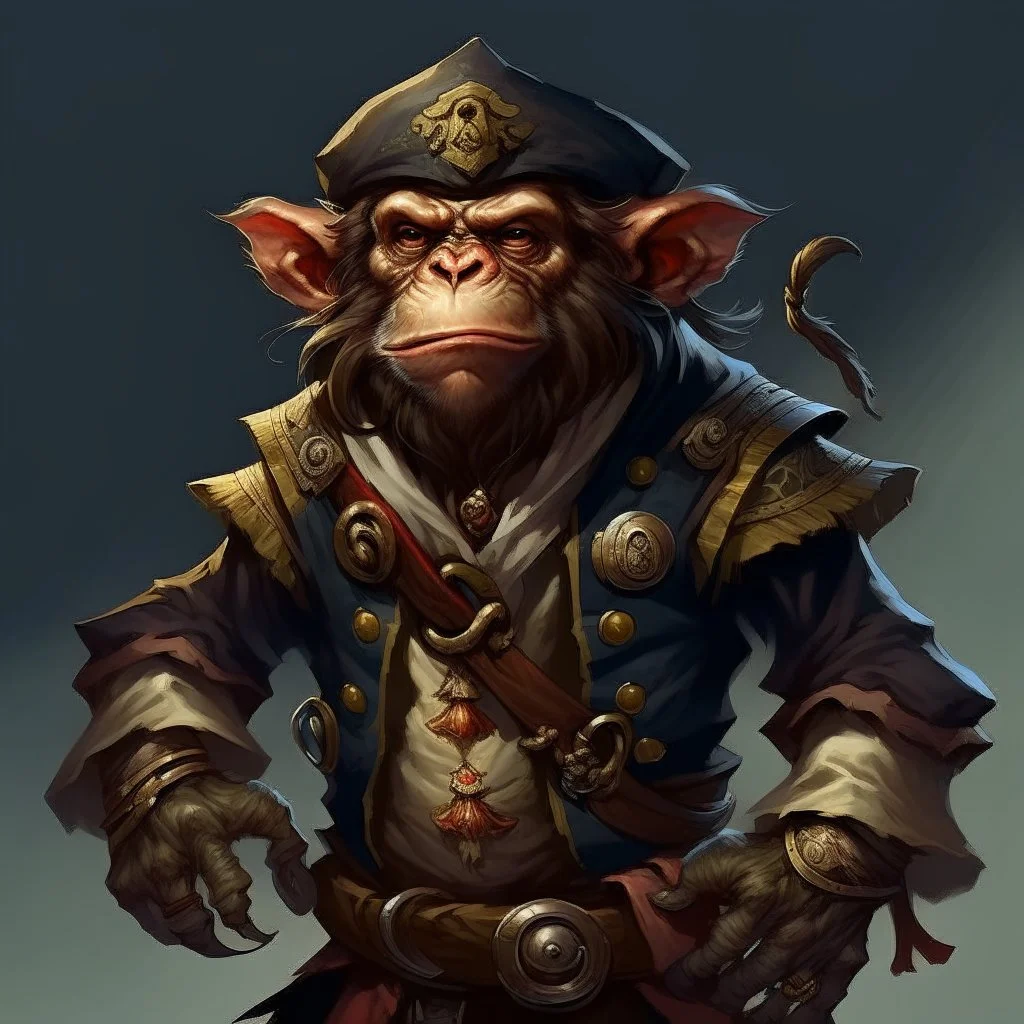 Pirate Monkey Man DnD Digital Art