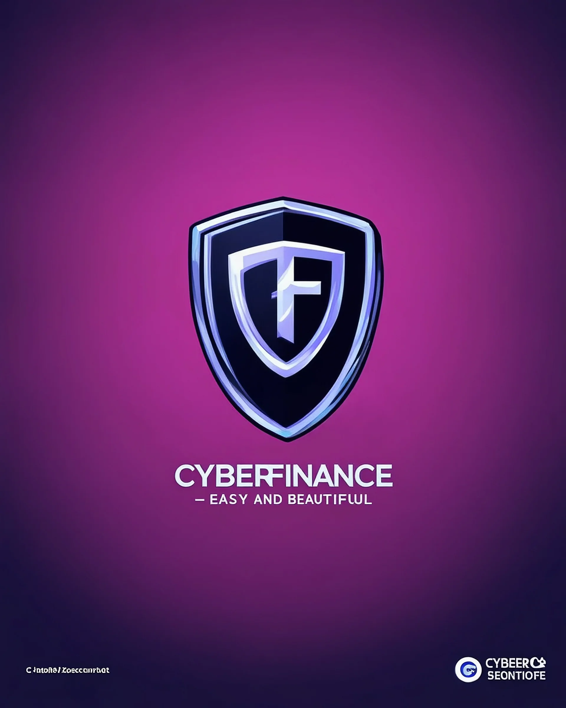 Cyber Finance (CF) shield logo Simple, easy and beautiful logo
