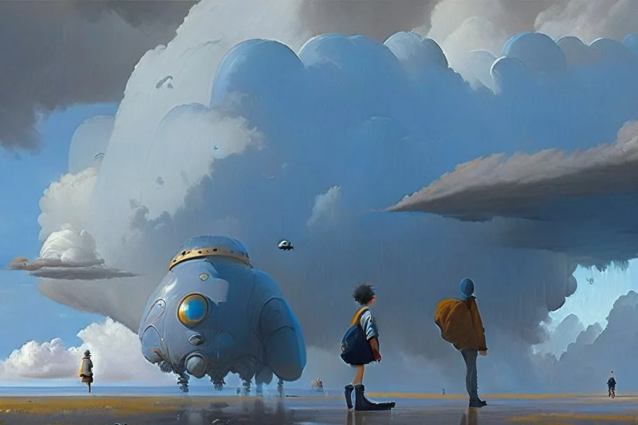 Science fiction painting] Goro Fujita Nicolas Bruno, Peter Sallesen, Hamish Frater, ominous sky