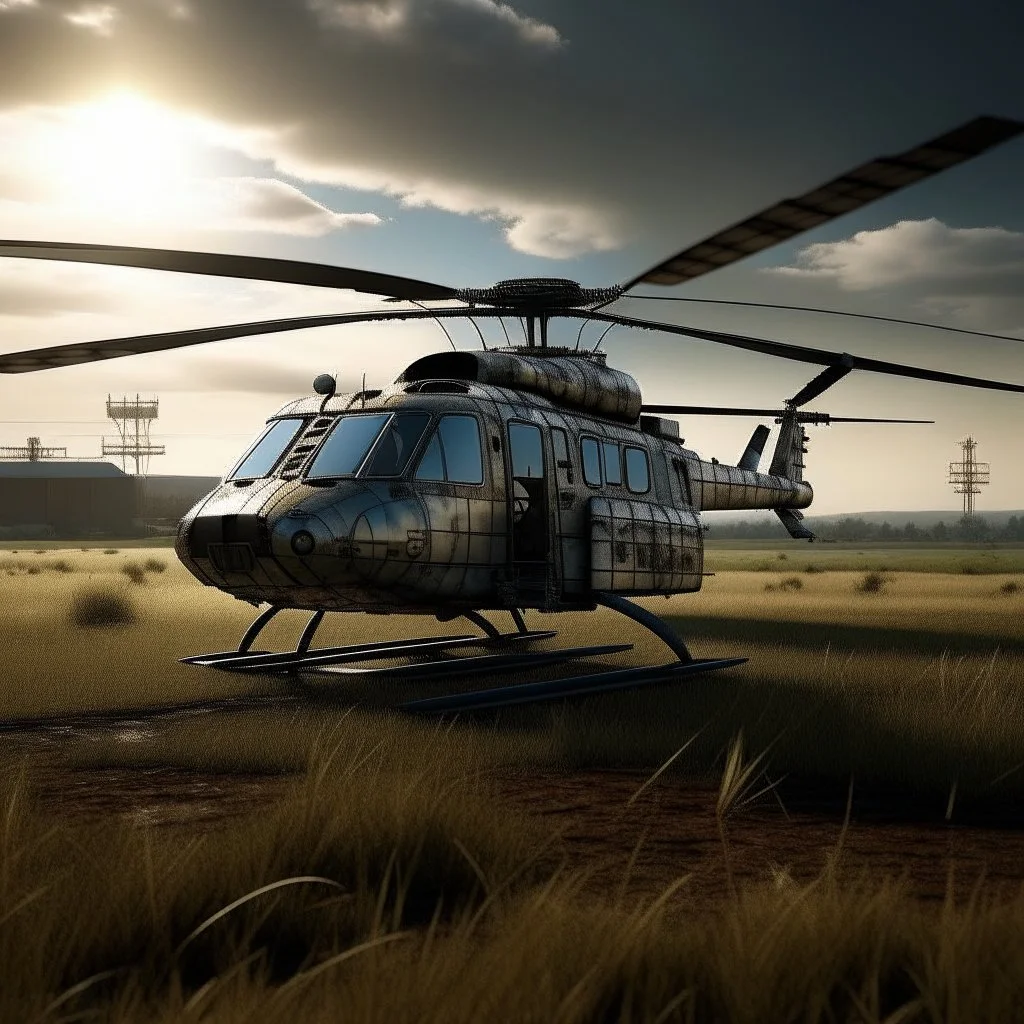 i want to create ai image for photo backgrounds of a chopper parked in the runaway