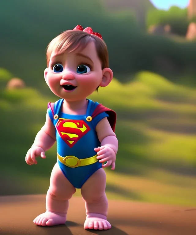 Baby super hero suit, full body, bokeh