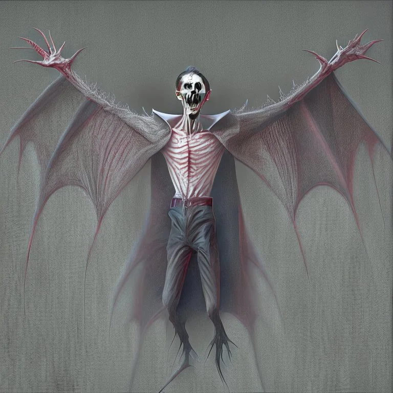 a vampire with arms outstretched viewed from the side