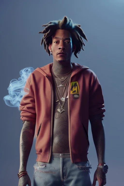 wiz khalifa, smoking joint, highly detailed, cinematic 16k