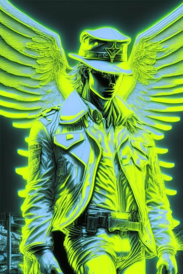 neon-yellow and white nephilim watcher super cop