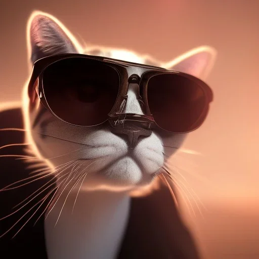 A smoking cat with sunglasses