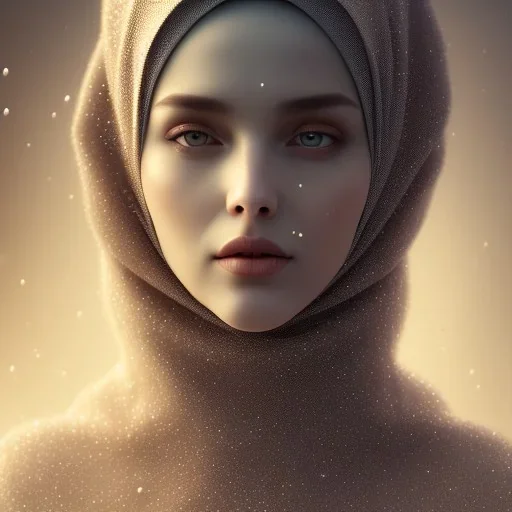 close up portrait of fog as woman in hijab, fine detail, highly intricate, modern surrealism painting, defined cracks and breaks, high-quality, volumetric lighting, 8k, ultrahd, George Grie, Marco Escobedo, Igor Morski,Brian Froud, Howard Lyon, Selina French,