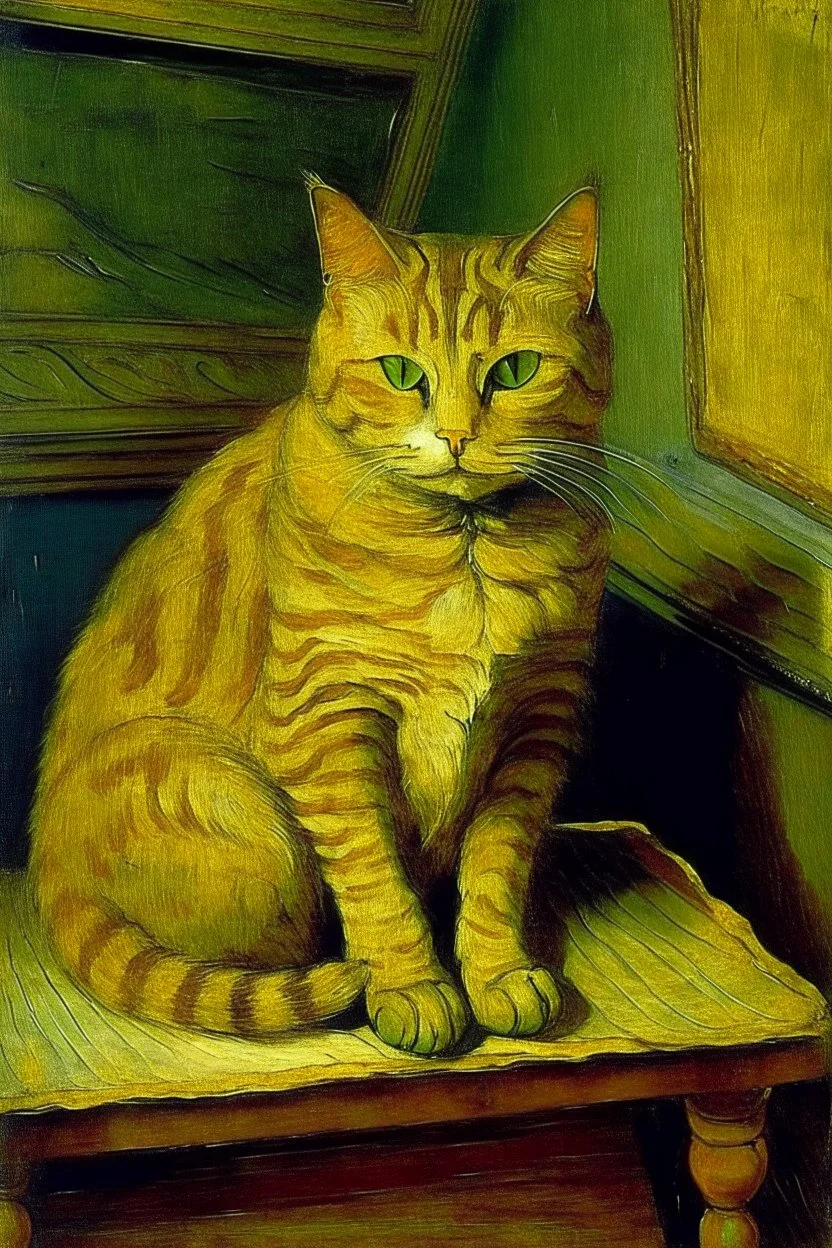 Portrait of a cat by Van Gogh