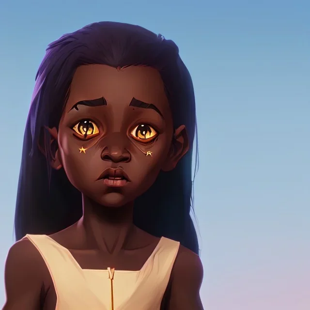 Portrait of a sweet dark skinned toddler witch girl with long dark hair