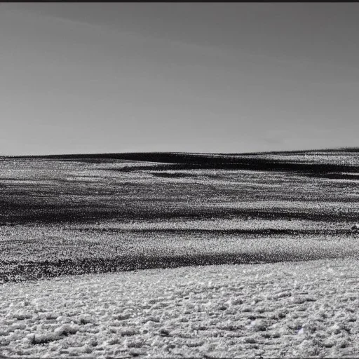 Snow field, goes black, by Claude Monet, Black and White, 4k