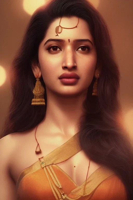 South Indian actress Tamannaah, by Mahmoud Sai, Cartographic, Circuitry, Golden Hour, Closeup-View, 16k, Lumen Global Illumination, Diffraction Grading