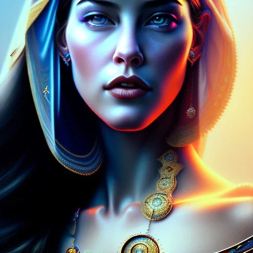 Epic Drawing of a Photorealistic dramatic hyperrealistic Liv Tyler,Crystal blue eyes arab ameera al taweel with black hair, white veil, elegant, by WLOP,Artgerm,Greg Rutkowski,Alphonse Mucha, Beautiful dynamic,shadows,Artstation,concept design art,Octane render,8K