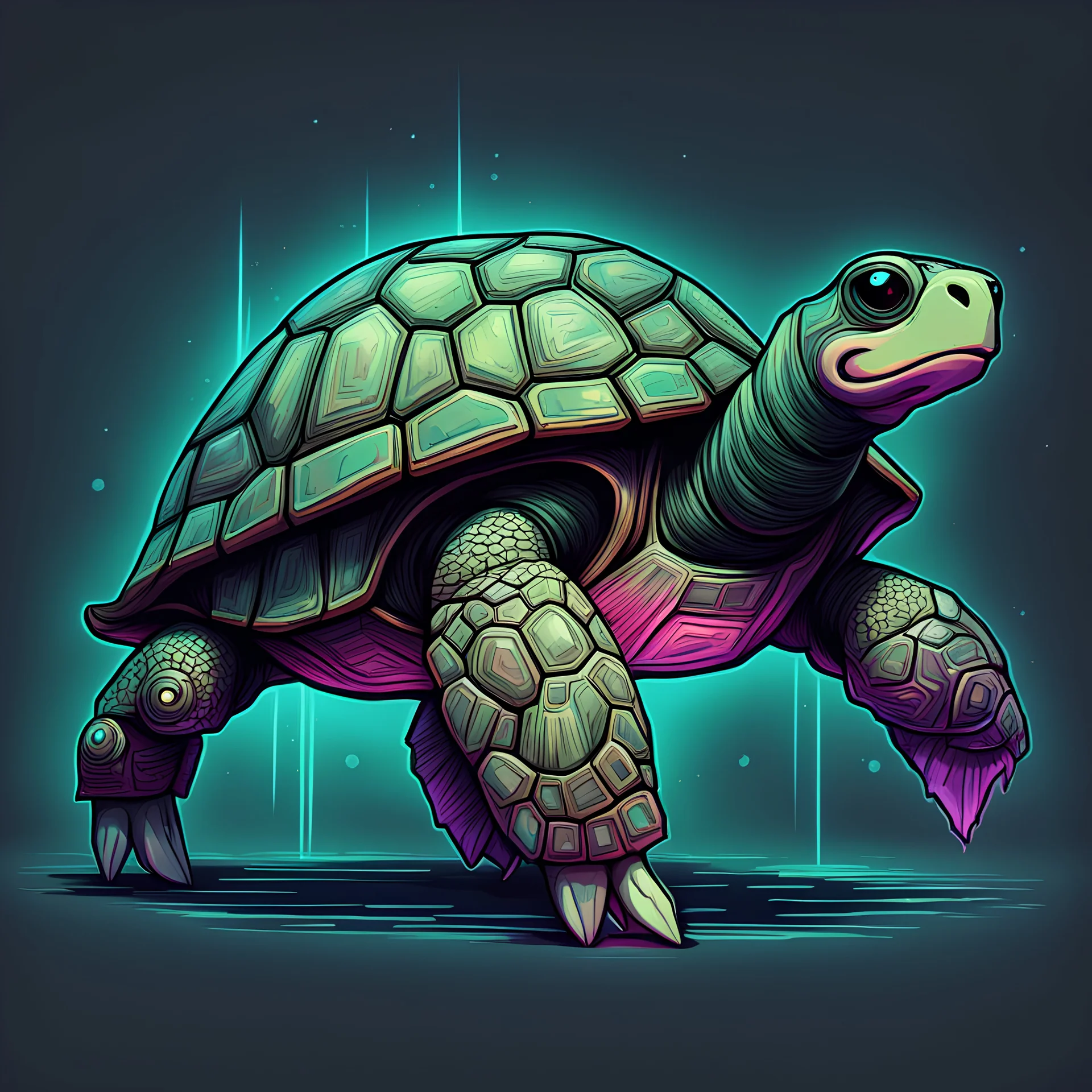 Lasershell Tortoise in monster verdadism art style