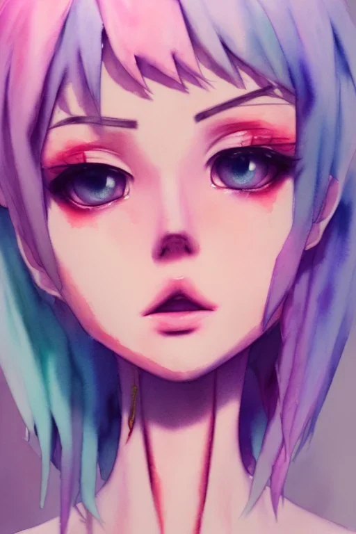 Full body portrait Watercolor Pastels Pastel PastelGoth PastelPunk PastelGore PastelAcademia PastelMilk DanishPastel PastelLacecore Anime Character, detailed, vibrant, anime face, sharp focus, Character Design, WLOP, Artgerm, Kuvshinov, Unreal Engine