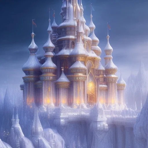 ice kingdom by anders zorn, matte painting,a regal baroque palace made of crystal - clear ice, majestic, ice fractal palace, realistic fantasy photograph hyper detailed, artstation, concept art