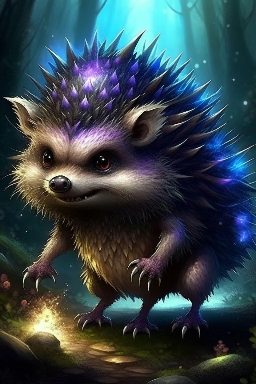 Hedgehog monster mutant with magic fantasy