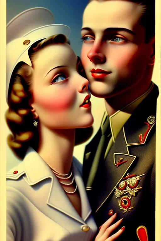 couple, 1940s, close up