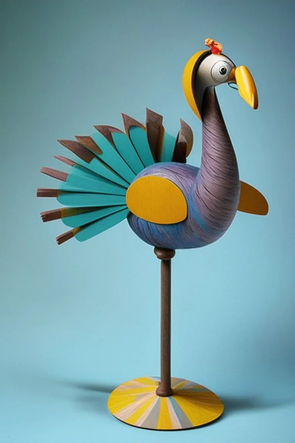 a whirly gig shaped like a dodo bird