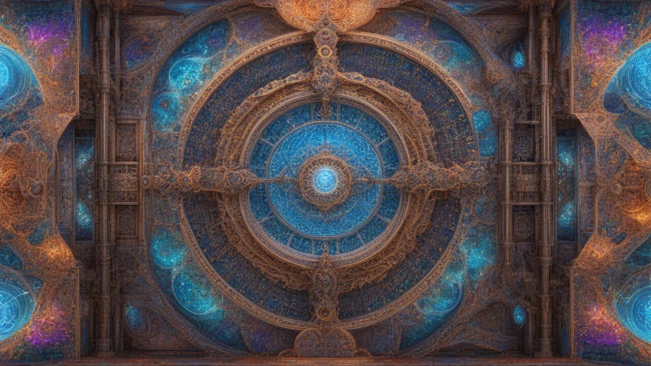 3D symmetrical rendering of an enigmatic expressively detailed and intricate, hyperrealistic dreamscape: symmetric, front view, colorful paint, tribalism, steampunk, shamanism, cosmic fractals, dystopia, telepathy, 8k, high-resolution, realistic, surrealistic, v-ray,quixel megascans render, sintane render, dramatic volumetric lighting exquisite composition, beautiful detailed intricate detailed octane render, artistic photography, photorealistic, perfect light, chiaroscuro