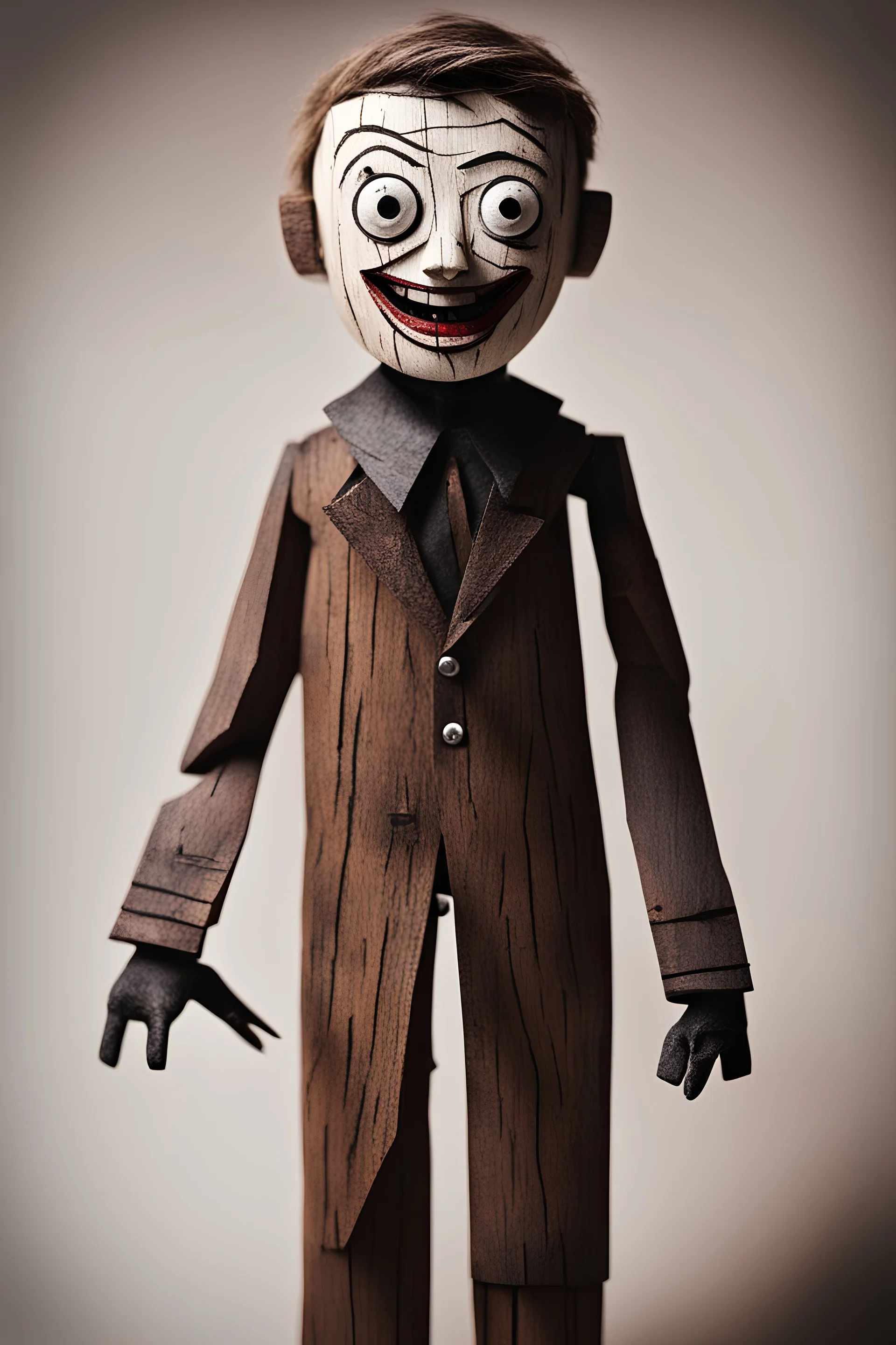 horror wooden boy puppet