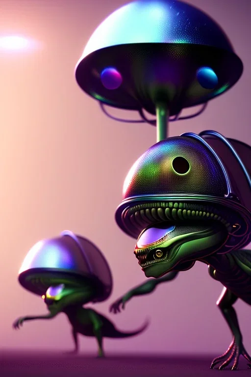 full length aliens clean art NFT, blender 3d