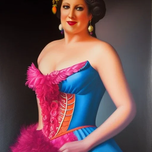 Full body portrait, painting, medium shot lady Carnivalcore