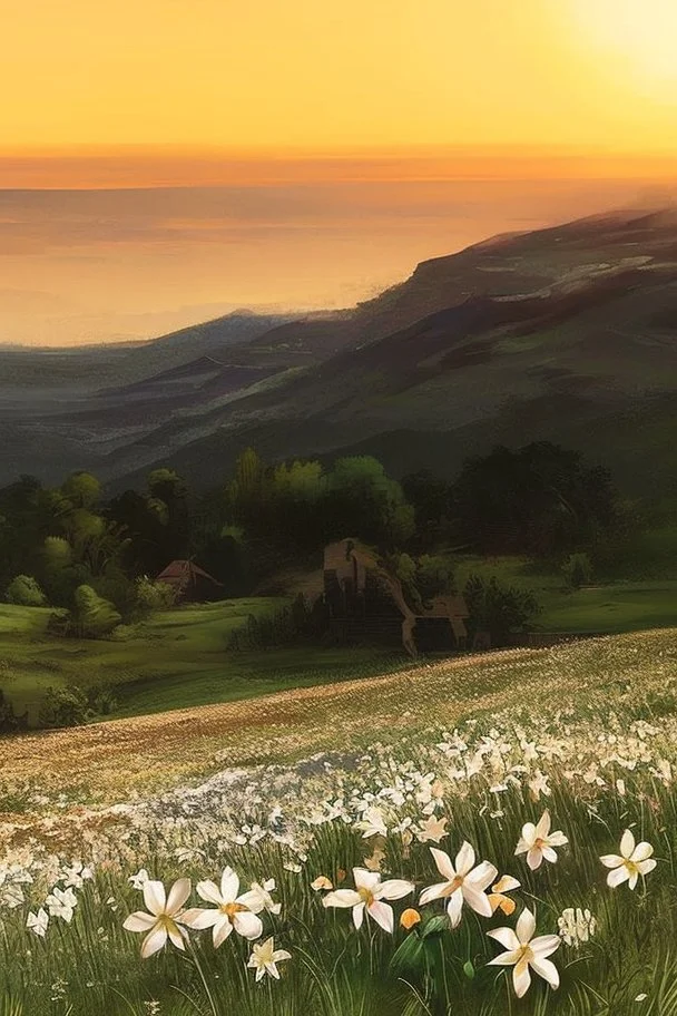 A beautiful classical painting of a landscape