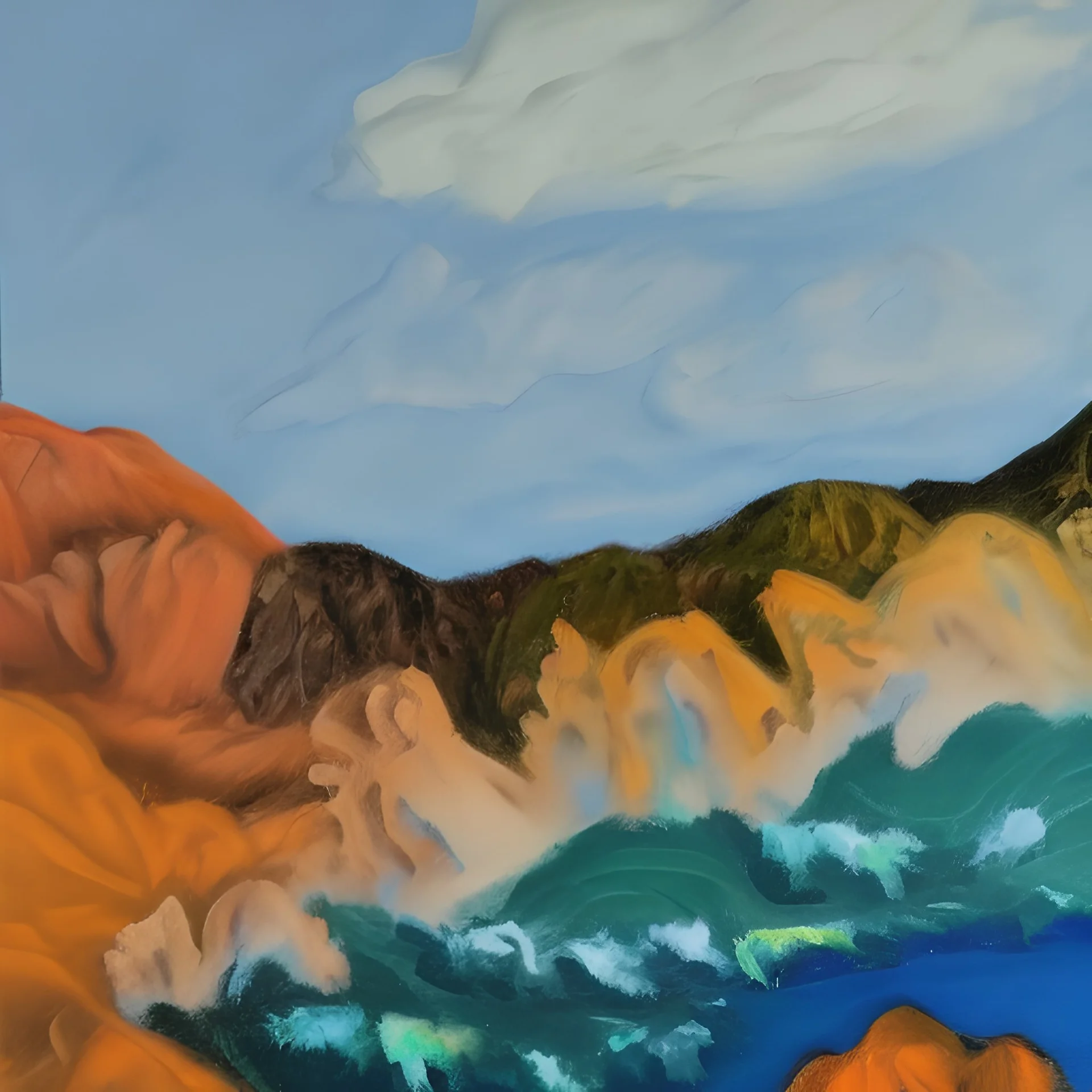 impasto acquarell painting of monte negro