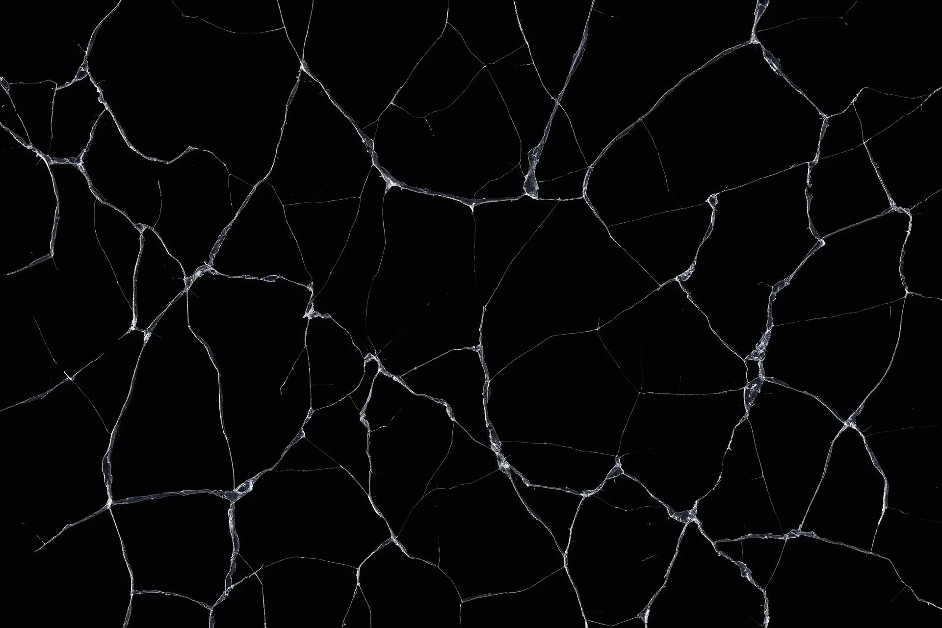 texture of a Slightly cracked glass, black background,