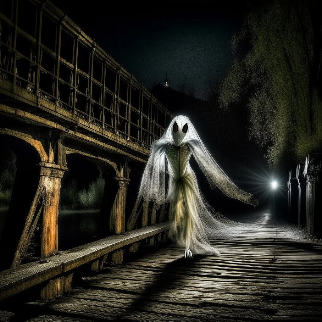 THE GHOST IS STILL DANCING AT NIGHT ON THE OLD BRIDGE