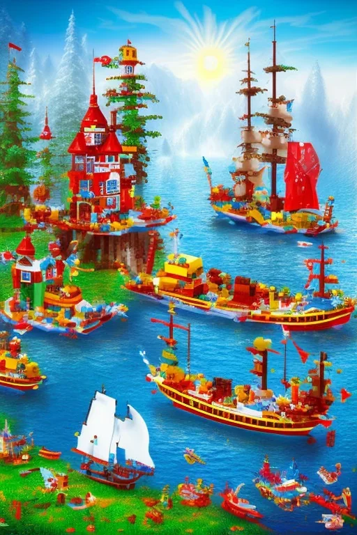 kids lake lego world