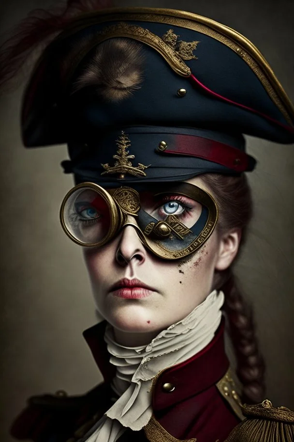 captain of an army victorian times woman eye patch