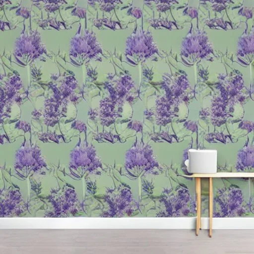 eucalyptus and lavender as wallpaper by PIERRE JOSEPH REDOUTÉ