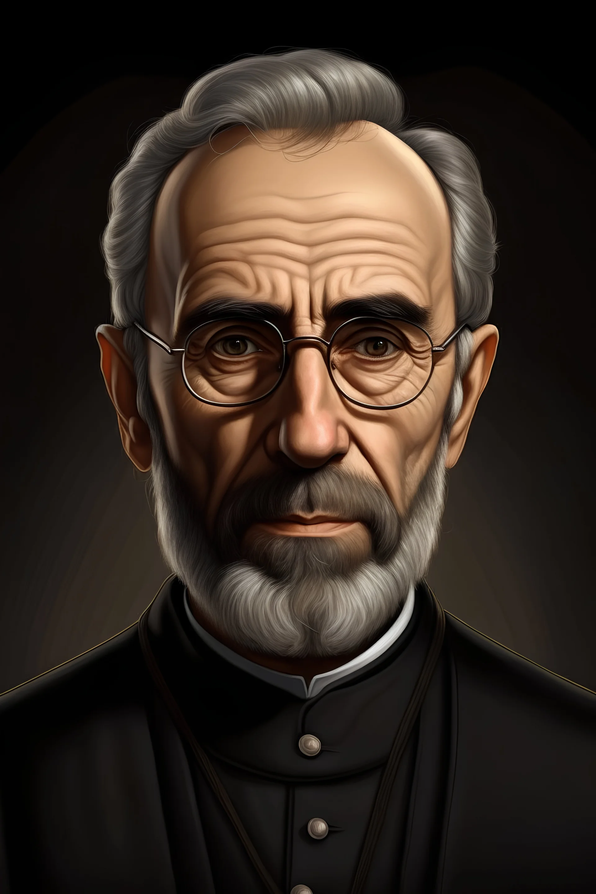 Create an image of Father Carlos Crespi Croci, from the front in a realistic style with a beard