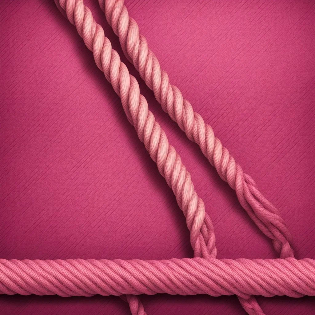 Hyper Realistic retro-style stretched-ropes with pink-&-maroon-textured background