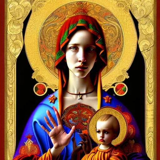 Mary mother of God, art nouveau, portrait