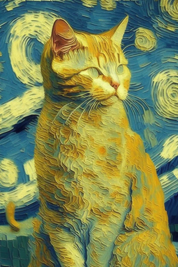 A cat by van gogh