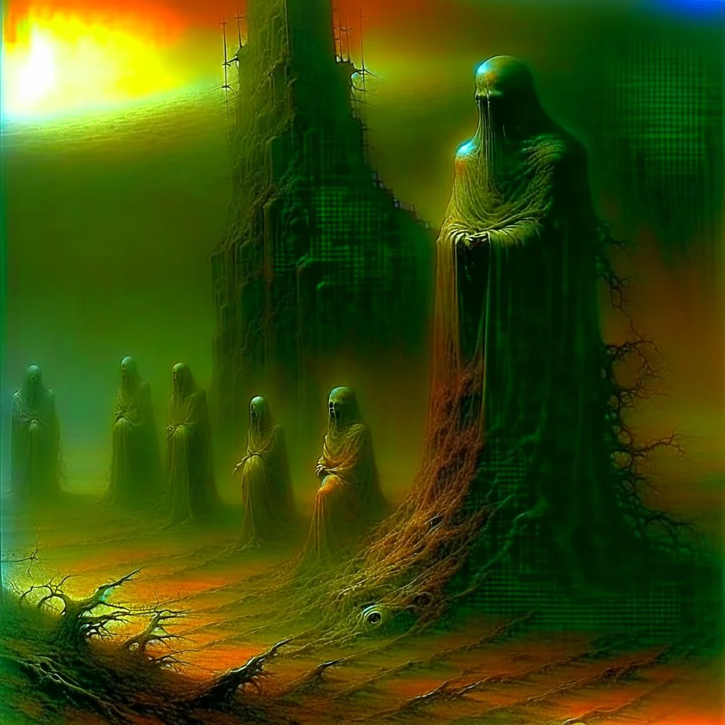 oil painting, Zdzisław Beksiński